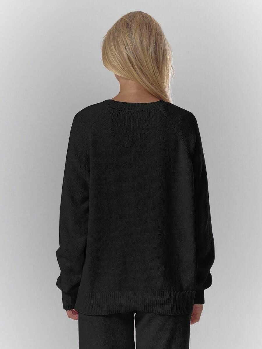 czarny sweter nadruk 