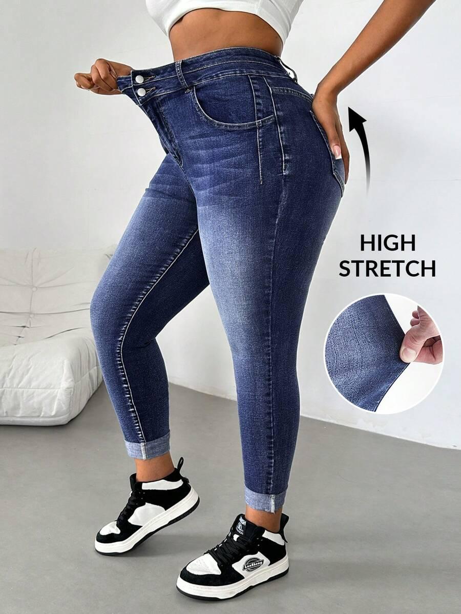 SPODNIE RURKI JEANS WYSOKI STAN 
