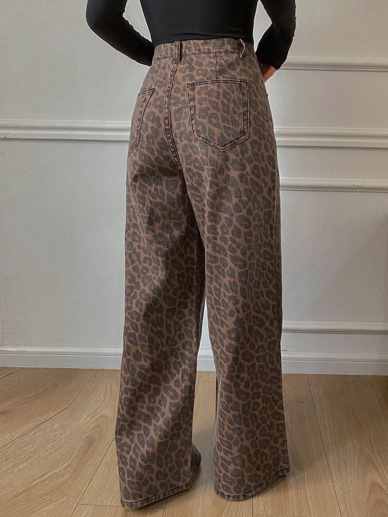 SPODNIE JEANS ANIMAL PRINT