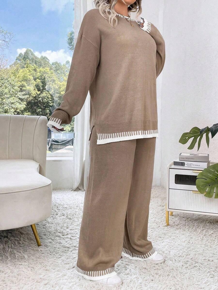 komplet sweter spodnie