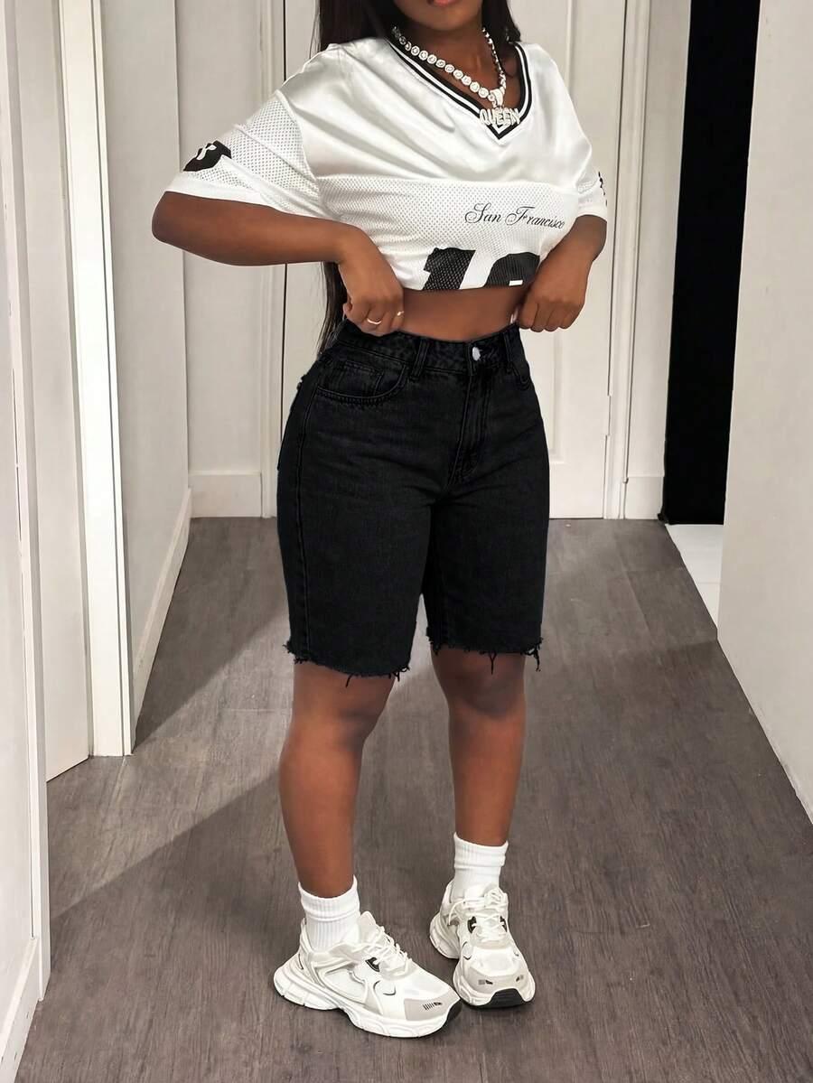 czarne spodenki jeans