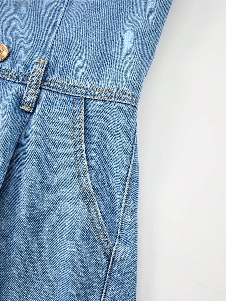 niebieski kombinezon jeans 
