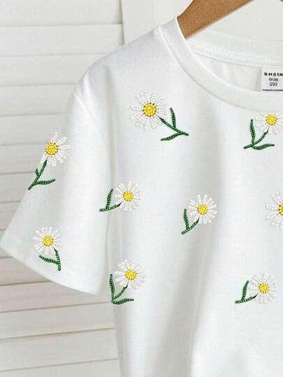 biały t-shirt print