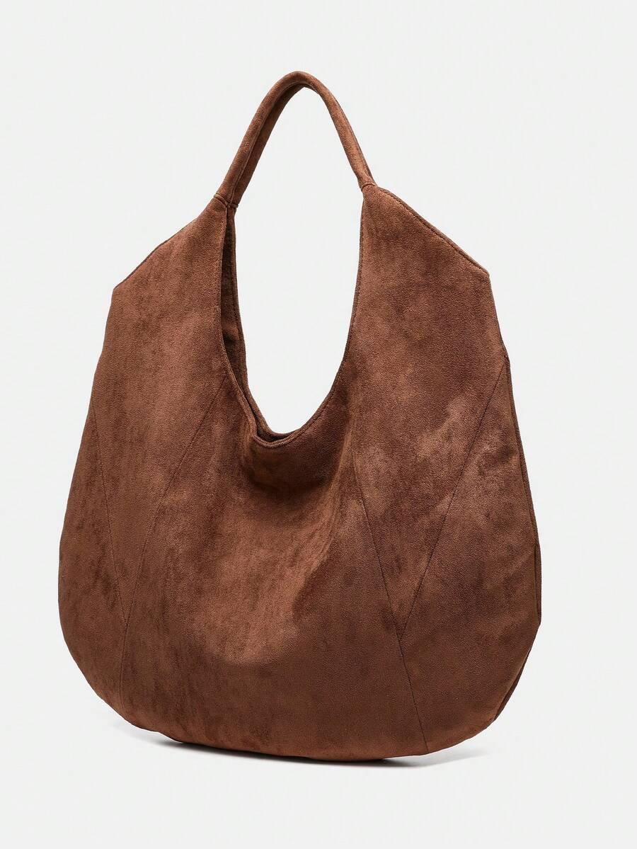 brązowa torebka shopper