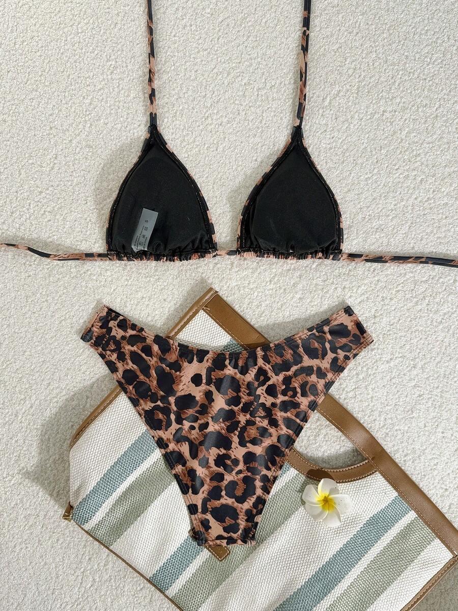 dwuczęściowy strój kąpielowy animal print