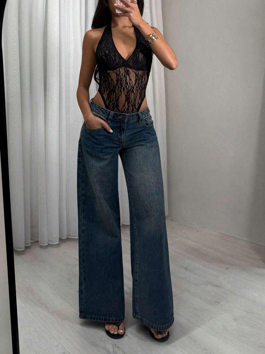 CZARNE KORONKOWE BODY