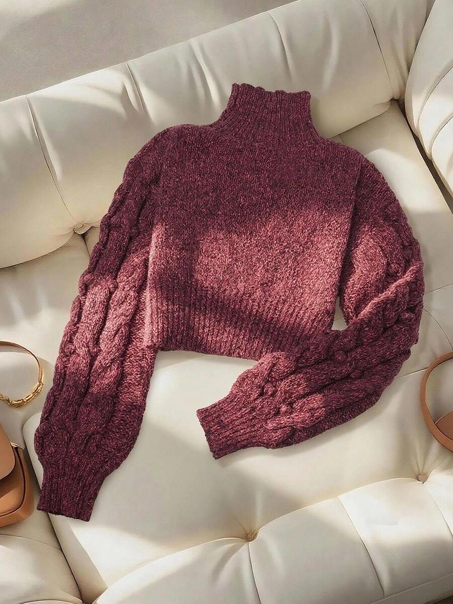 KRÓTKI SWETER DAMSKI Z GOLFEM
