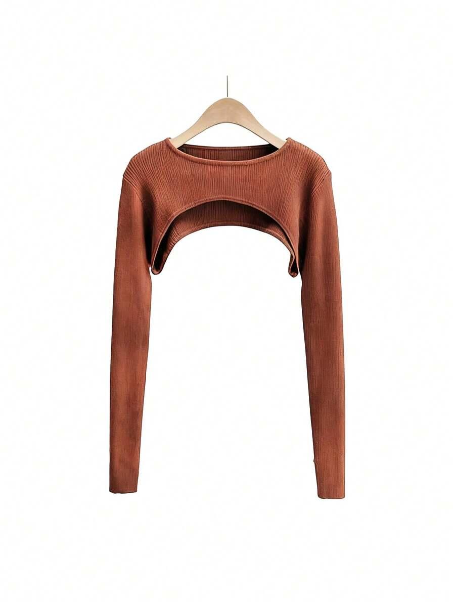 prążkowany biały crop top rękawy