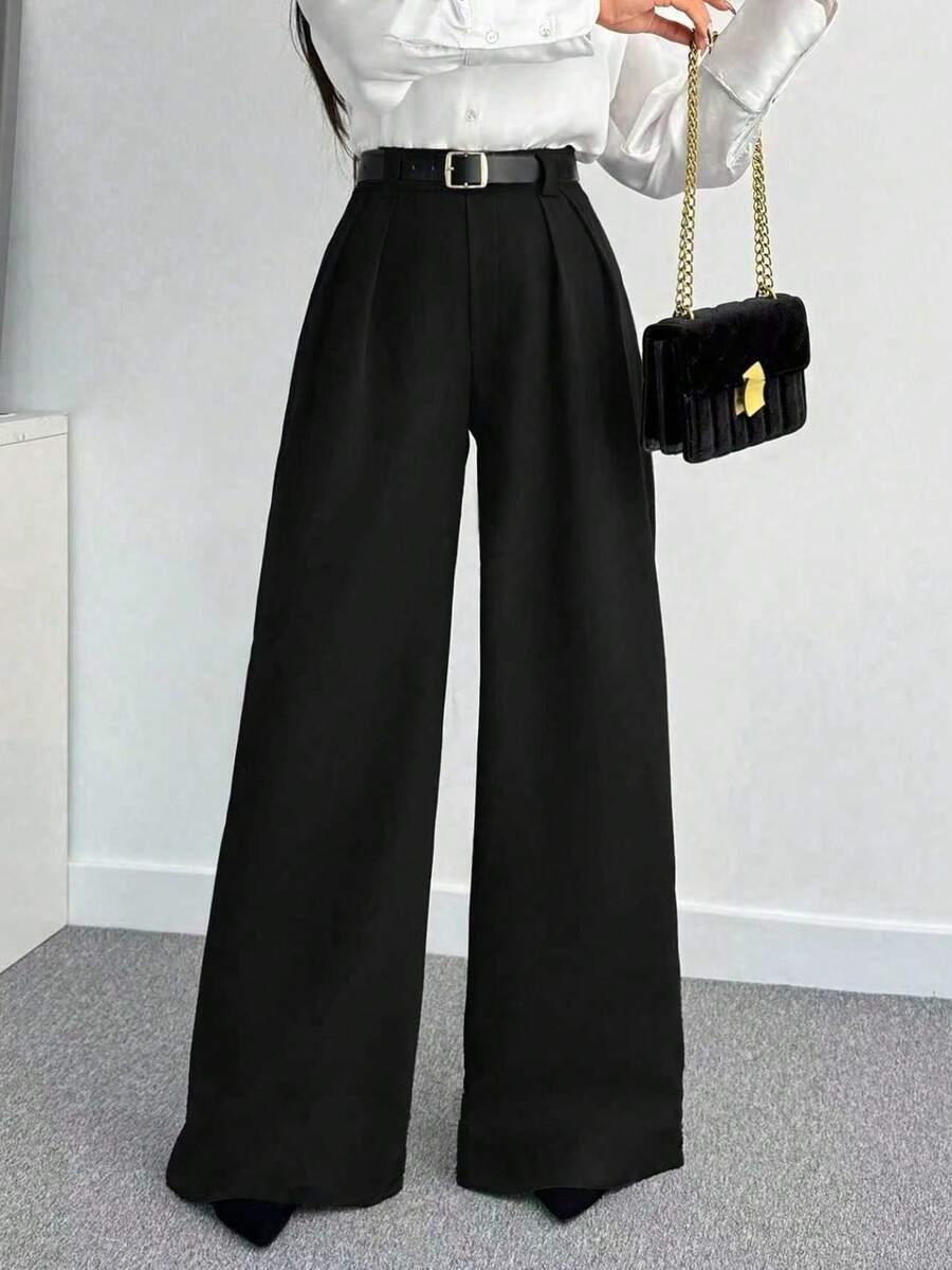 CZARNE ELEGANCKIE SPODNIE 