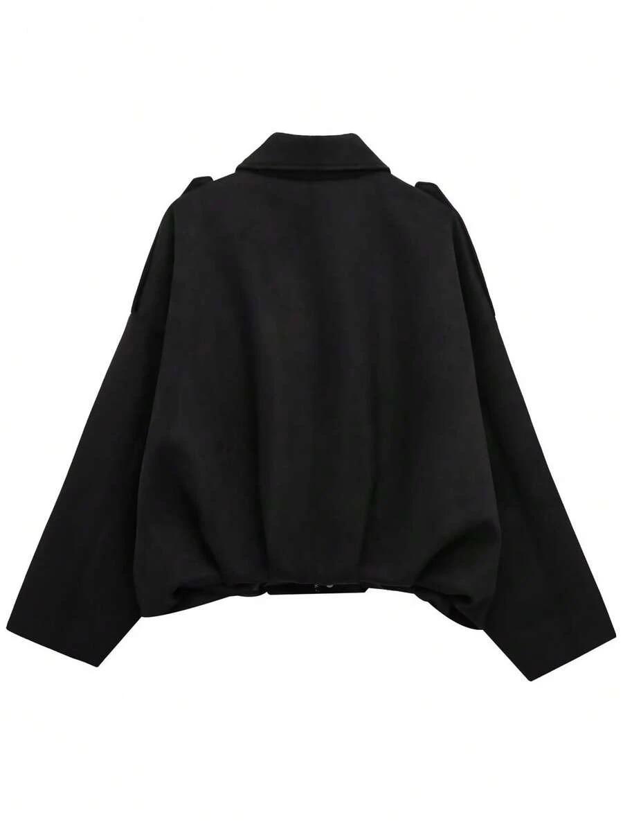 CZARNA KURTKA TYPU BOMBER