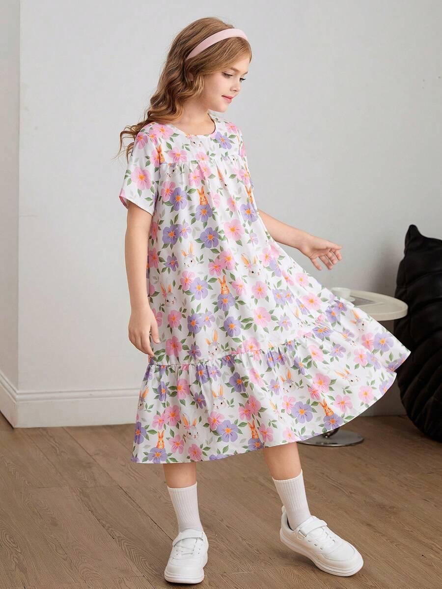 SUKIENKA OVERSIZE W KWIATY