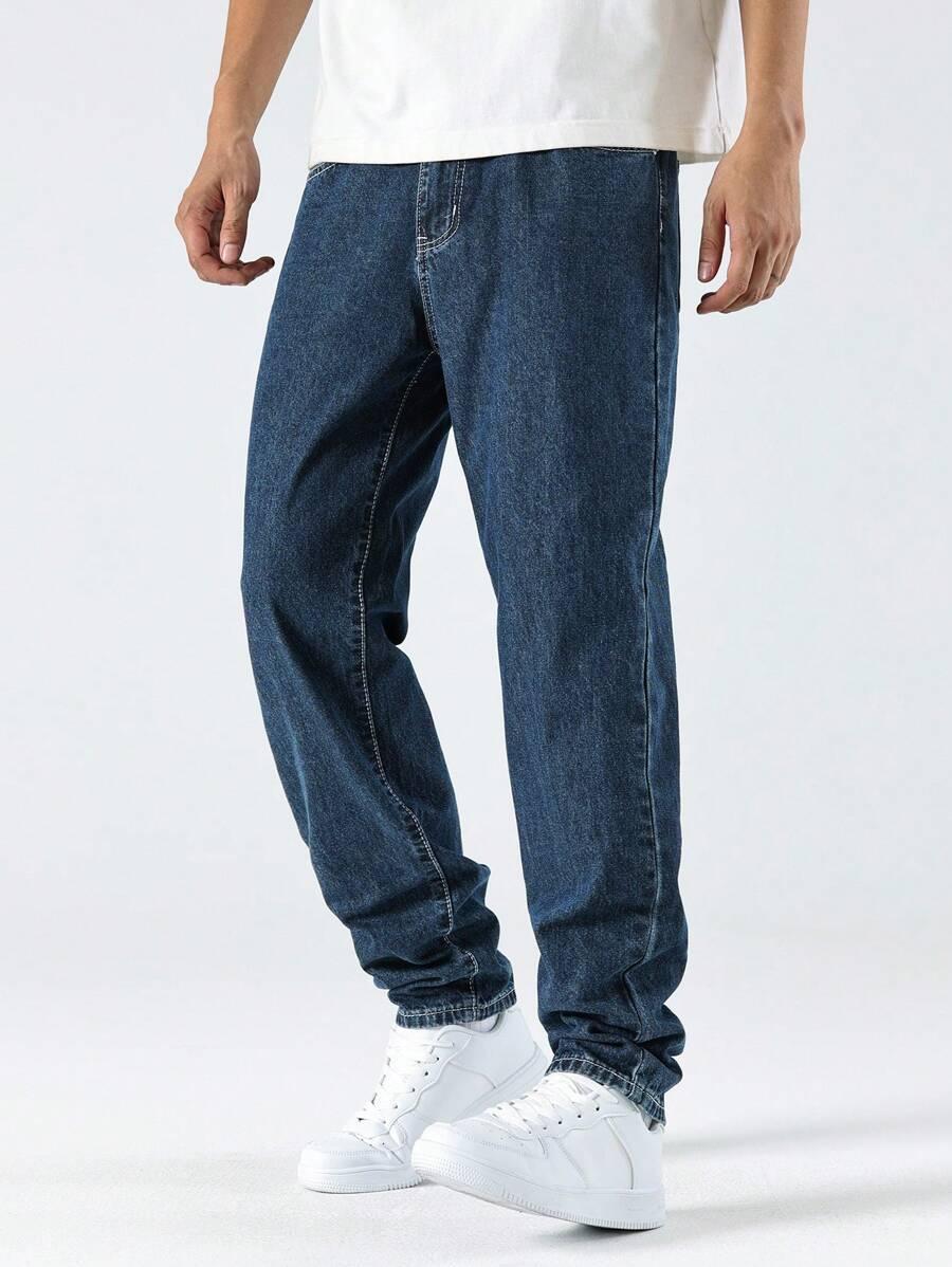 NIEBIESKIE PROSTE SPODNIE JEANS