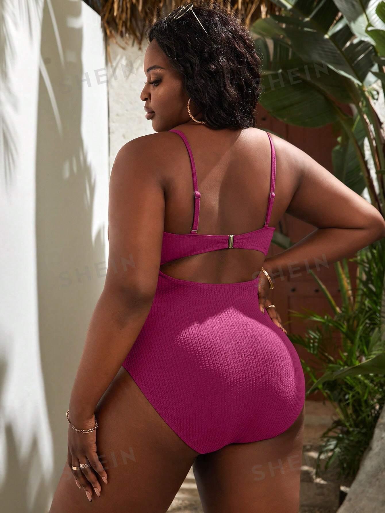 RÓŻOWY JEDNOCZĘŚCIOWY STRÓJ KĄPIELOWY 