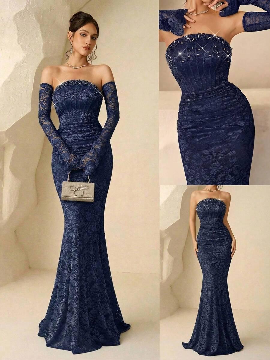 NIEBIESKA MAXI SUKIENKA