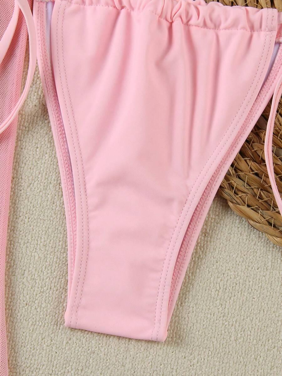 RÓŻOWE BIKINI SPÓDNICA KOMPLET