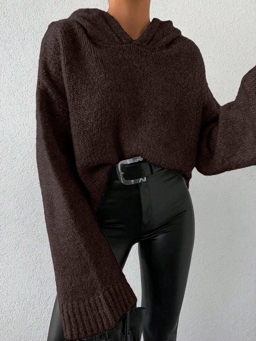 brązowy sweter kaptur