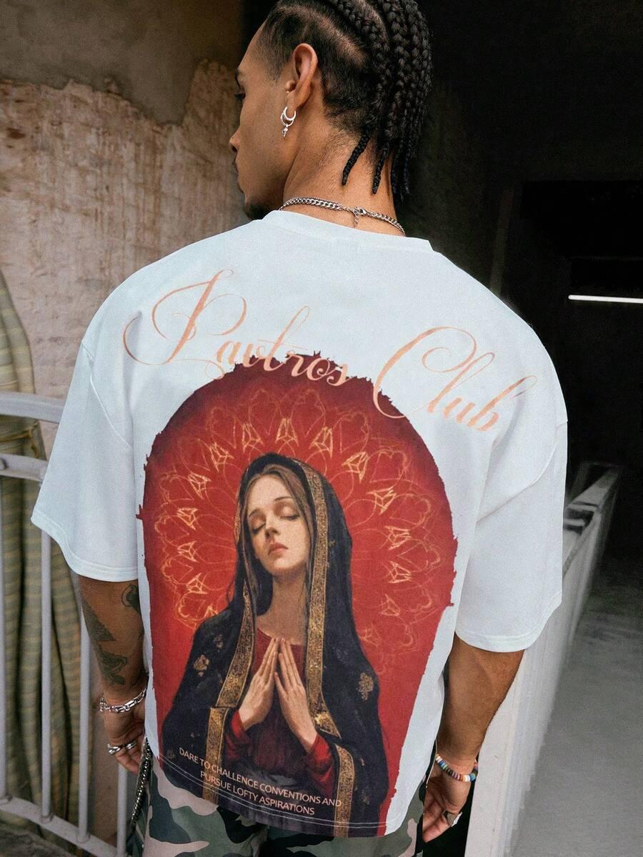 biały t-shirt wzór