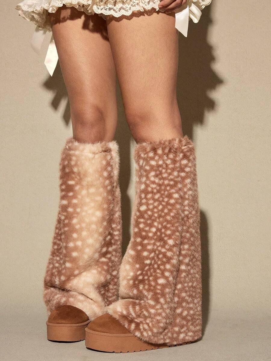 ocieplacz na nogi animal print
