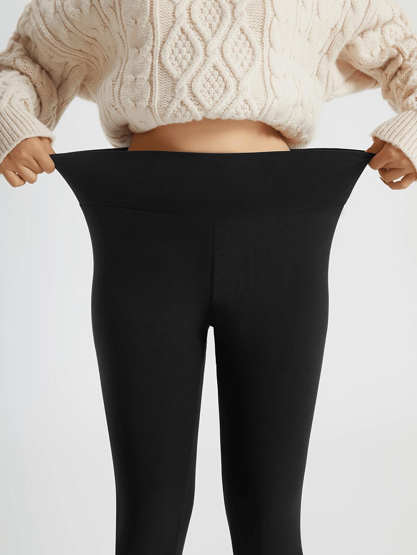 CZARNE OCIEPLANE LEGGINSY