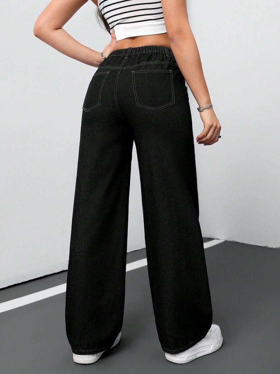 CZARNE SPODNIE JEANS