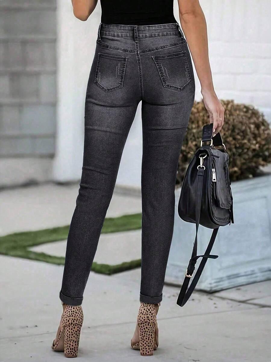 CZARNE SPODNIE JEANS