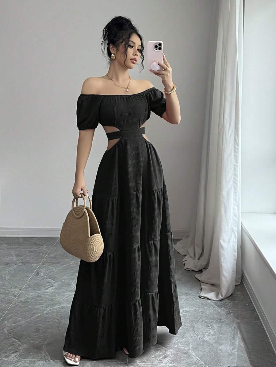 czarna maxi sukienka