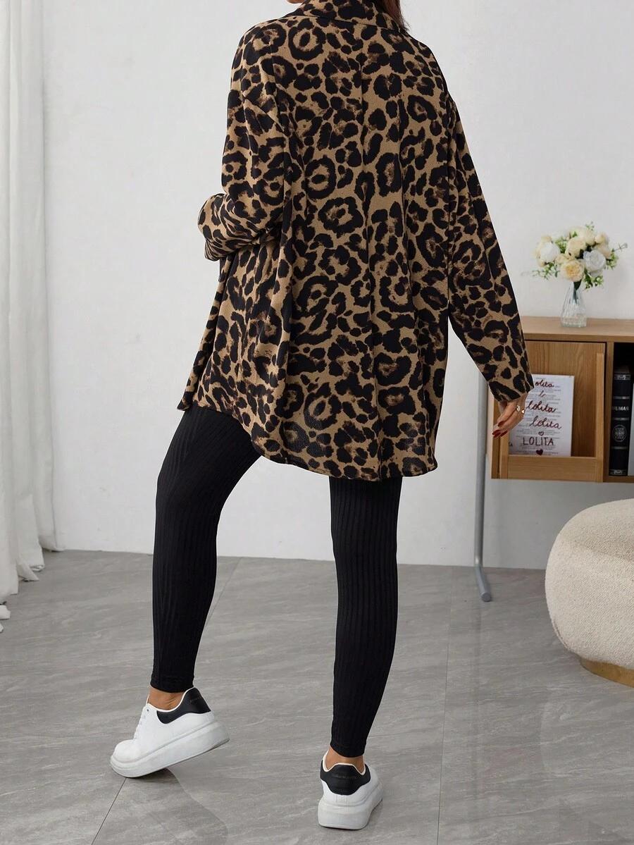 ciążowy komplet kombinezon koszula animal print