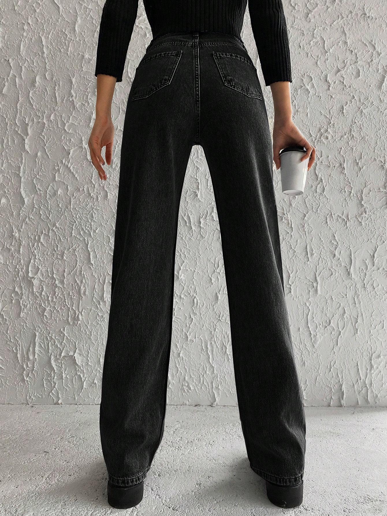PROSTE SPODNIE JEANS WYSOKI STAN