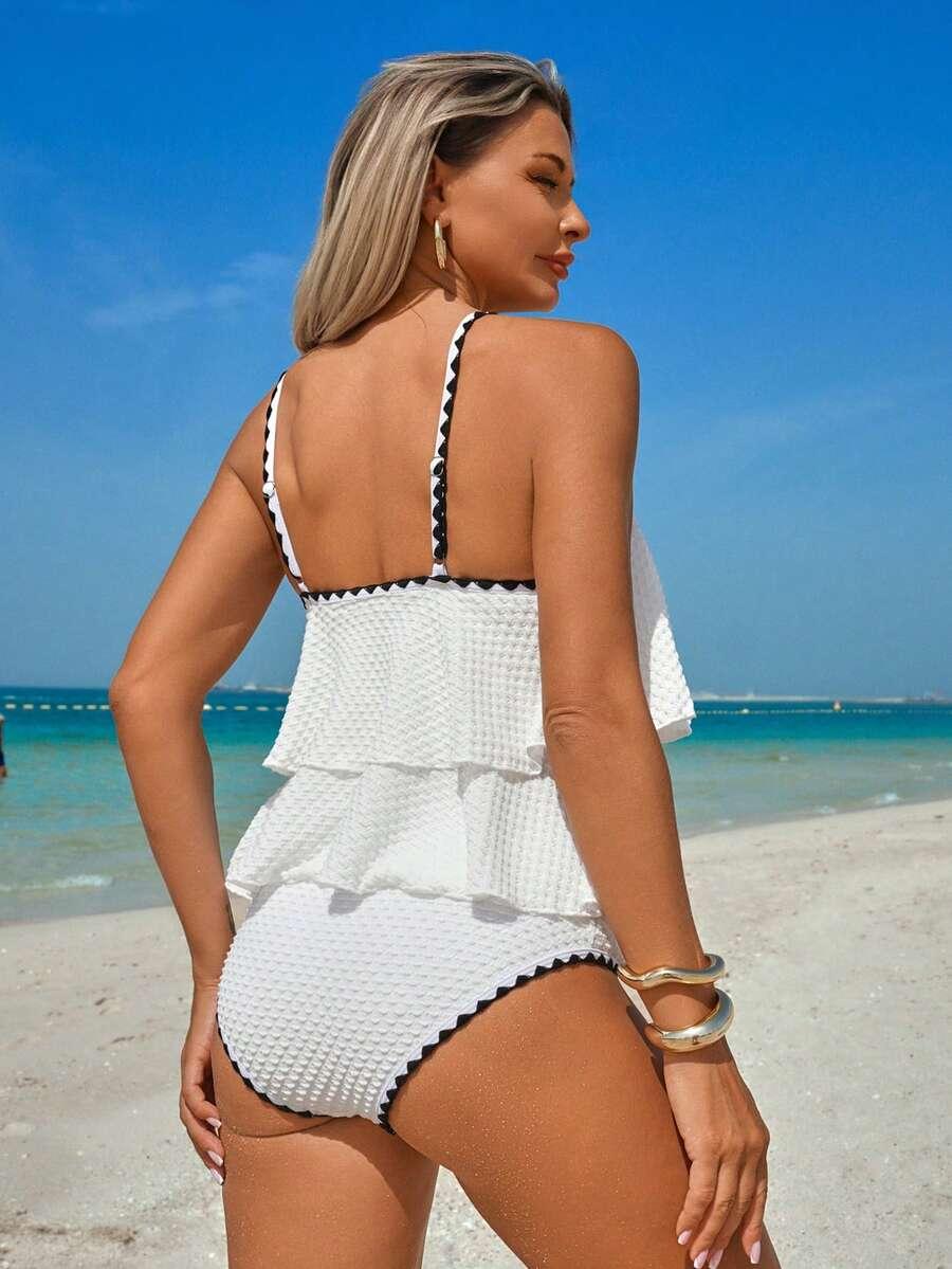 DWUCZĘŚCIOWY STRÓJ KĄPIELOWY TANKINI STRUKTURA