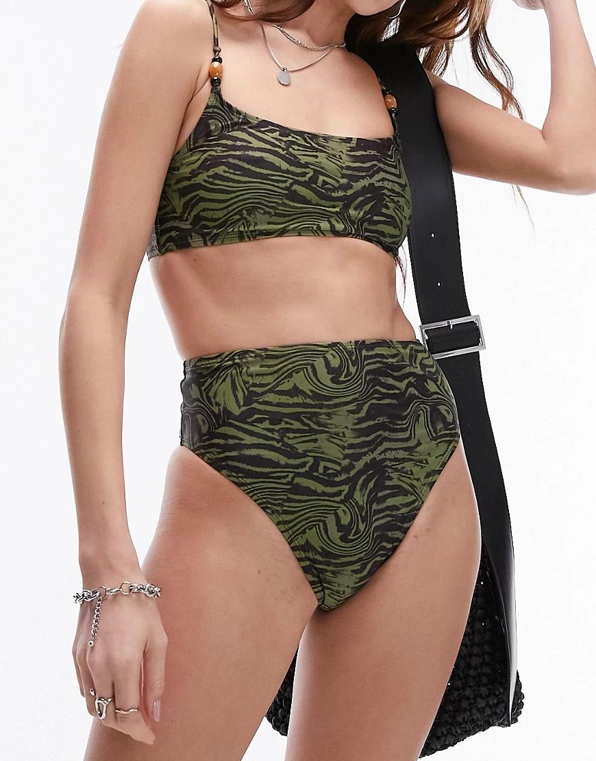 góra od bikini animal print koraliki