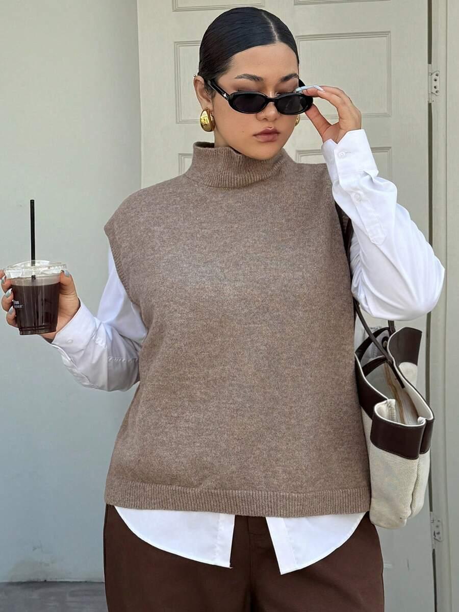 sweter bez rękawów