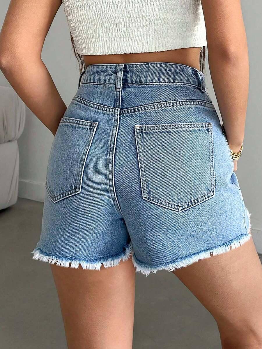 NIEBIESKIE KRÓTKIE SPODENKI JEANS