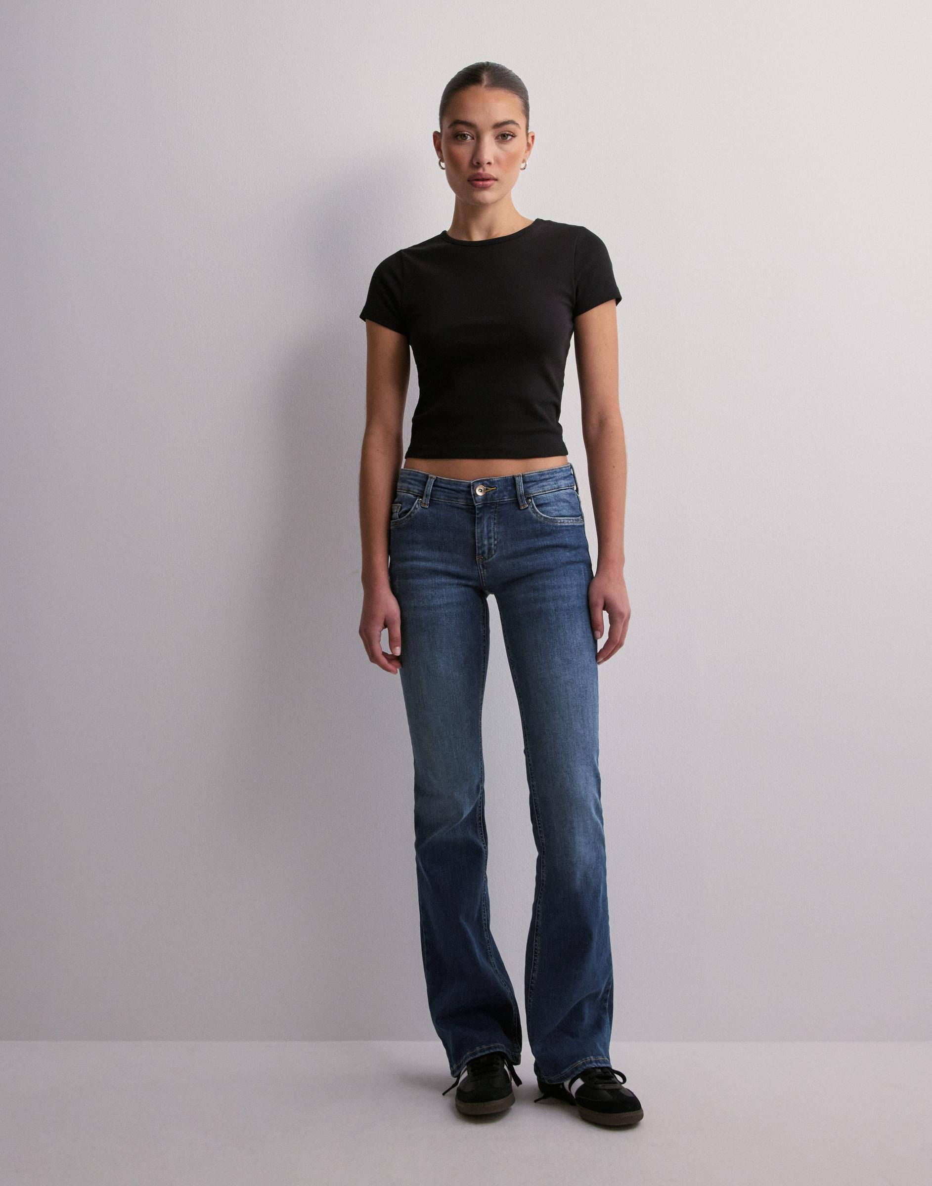 NIEBIESKIE SPODNIE FLARE JEANS KIESZENIE