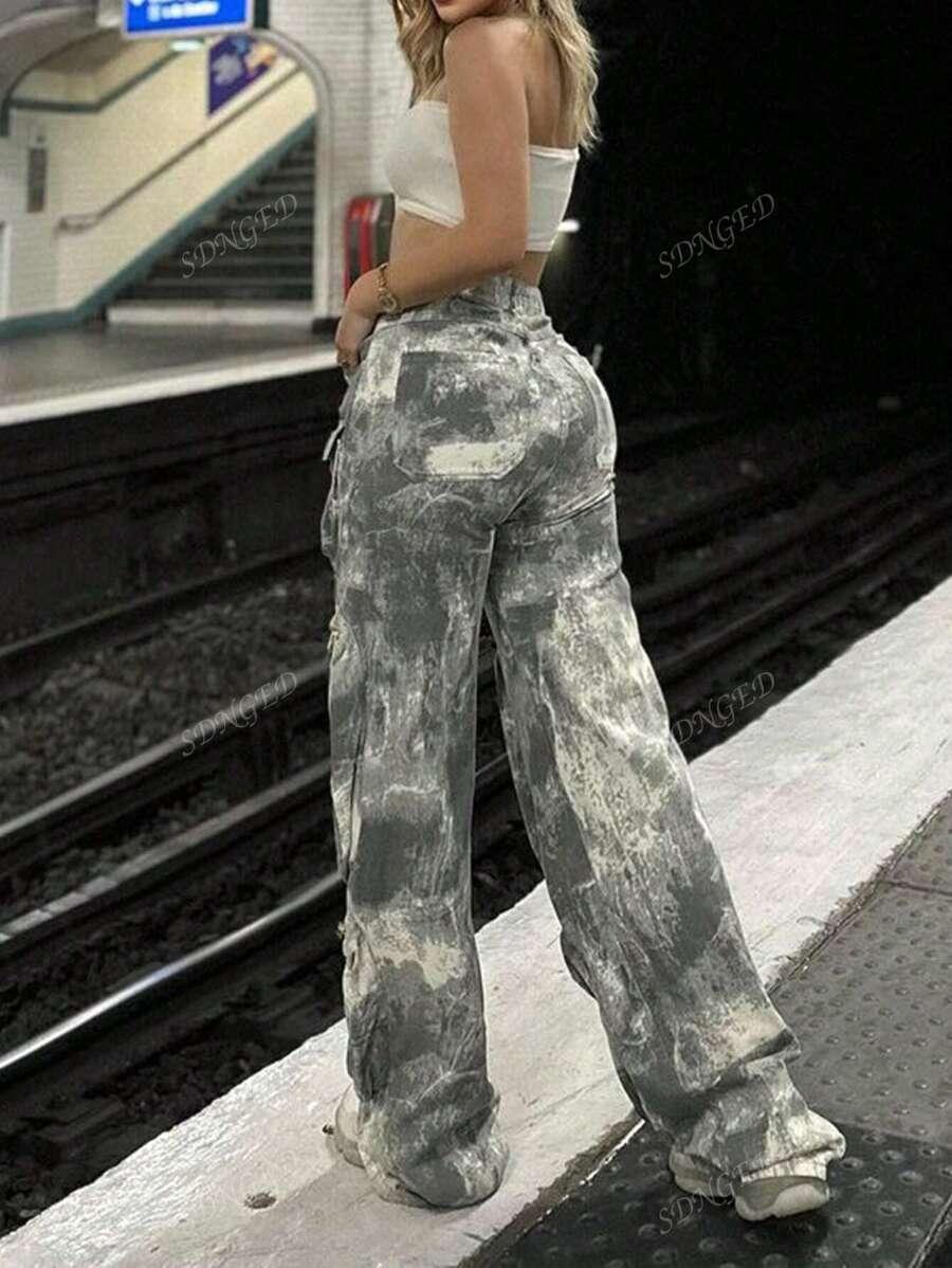 spodnie wysoki stan kieszenie