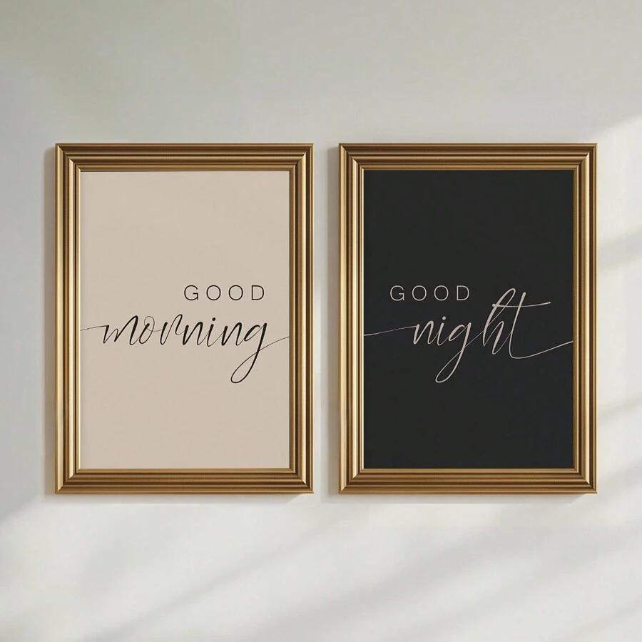 plakat napis good morning good night