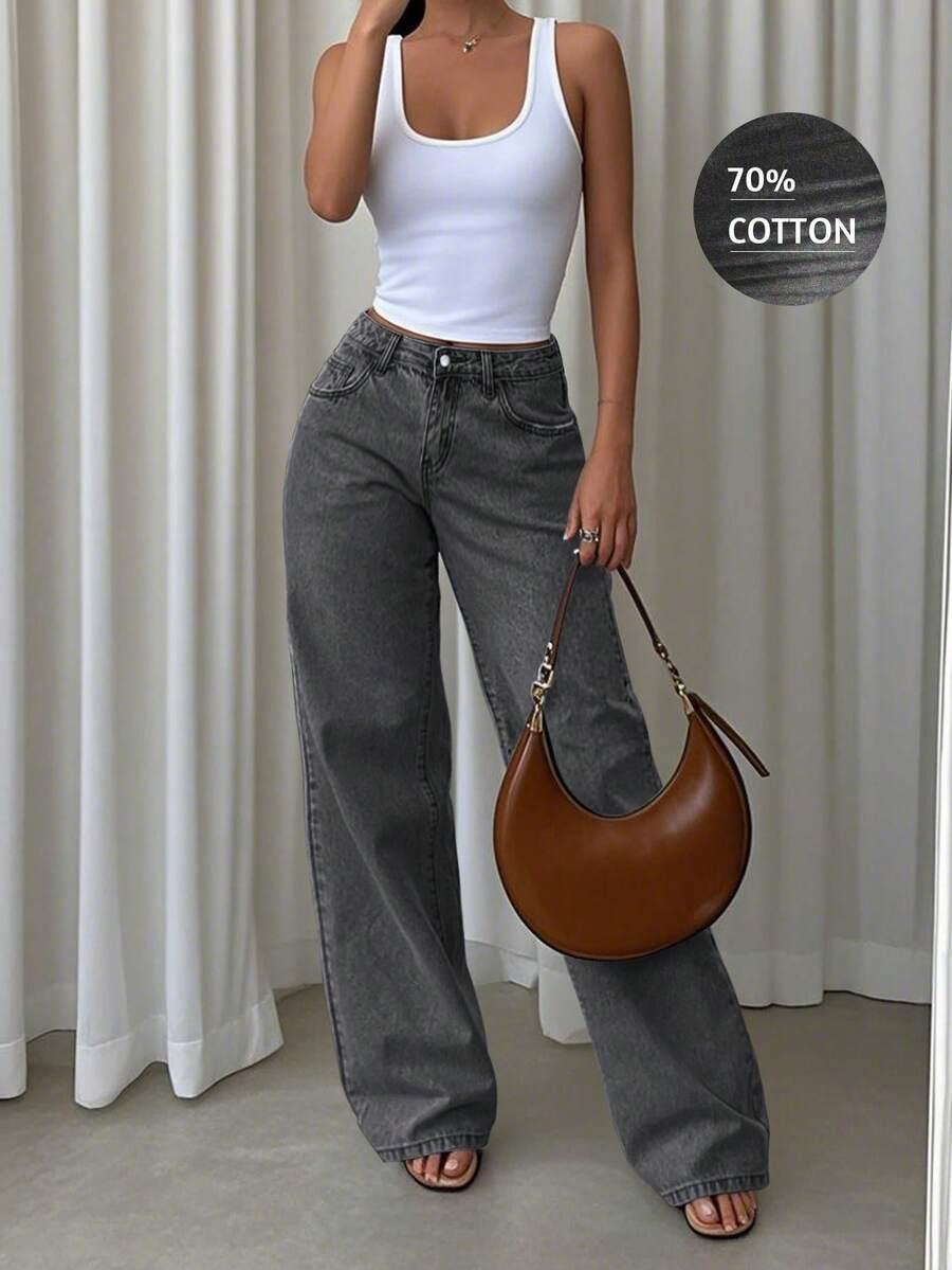 CZARNE SPODNIE JEANS