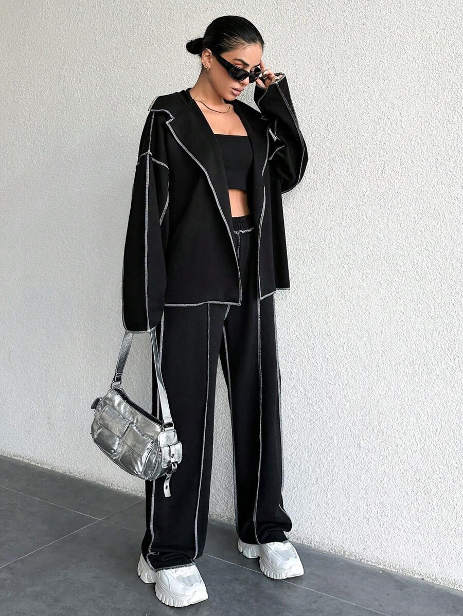 CZARNY DRES KOMPLET