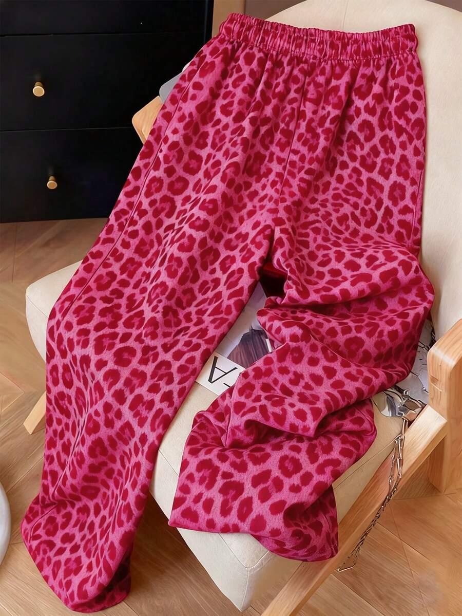 RÓŻOWE SPODNIE DRESOWE ANIMAL PRINT