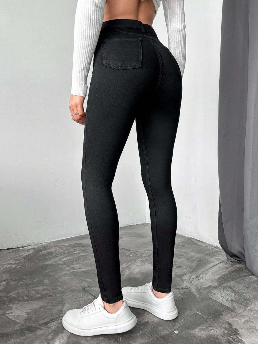 CZARNE SPODNIE JEANS