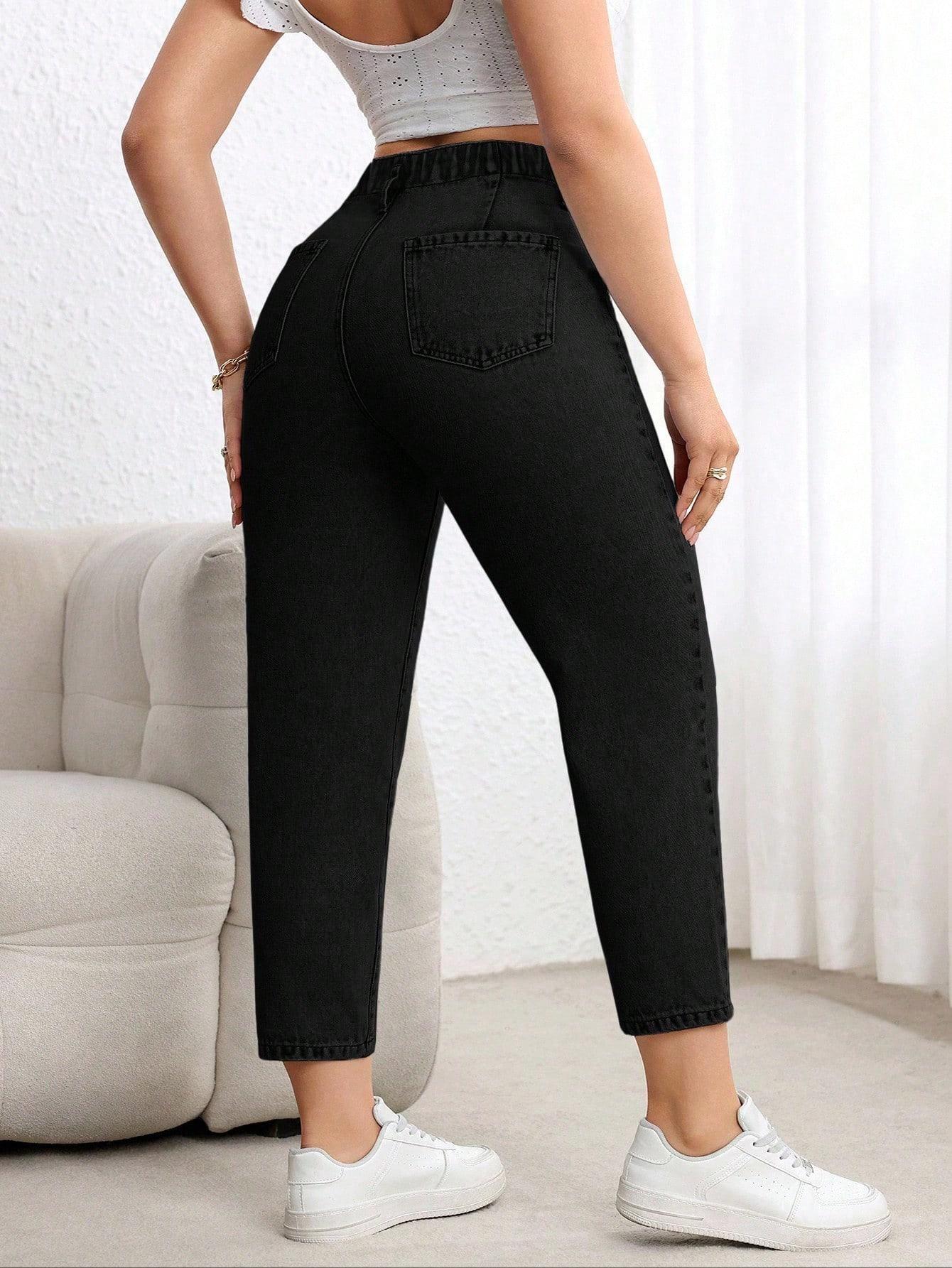 CZARNE SPODNIE JEANS