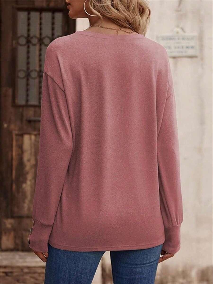 RÓŻOWA BLUZKA V-NECK