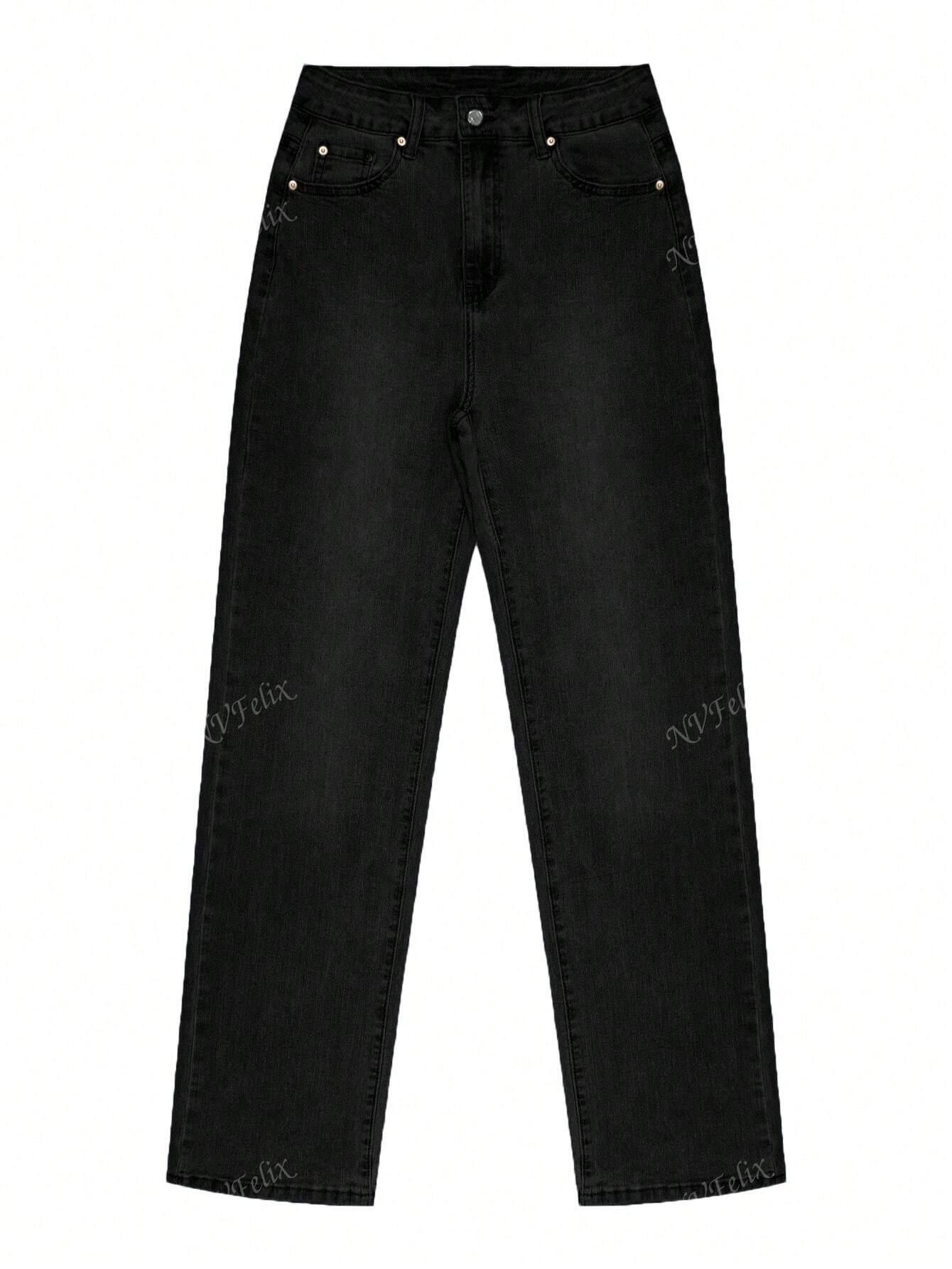 CZARNE SPODNIE JEANS 