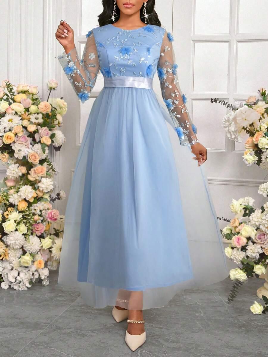 NIEBIESKA MAXI SUKIENKA