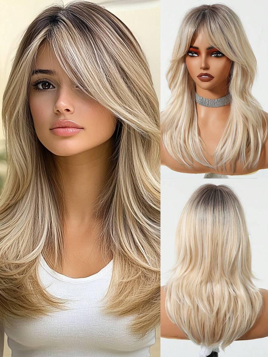 BLOND PERUKA WŁOSY SYNTETYCZNE 