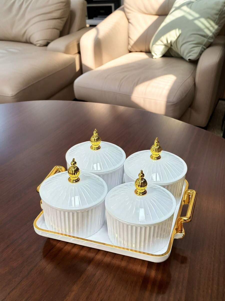 białe plastikowe pojemniki do przechowywania 4-pack