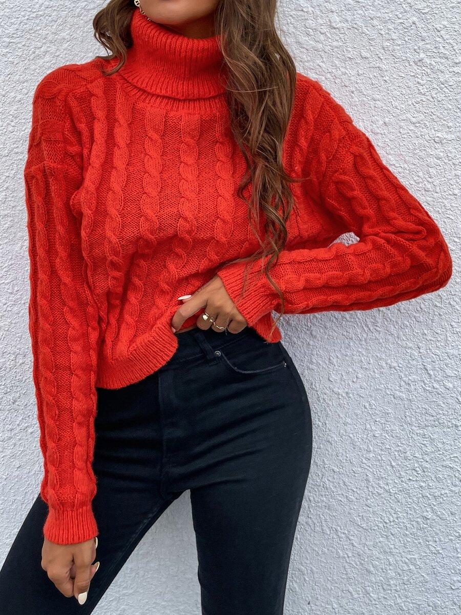 pomarańczowy sweter golf 
