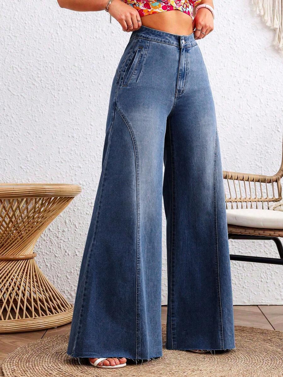 GRANATOWE SPODNIE JEANS
