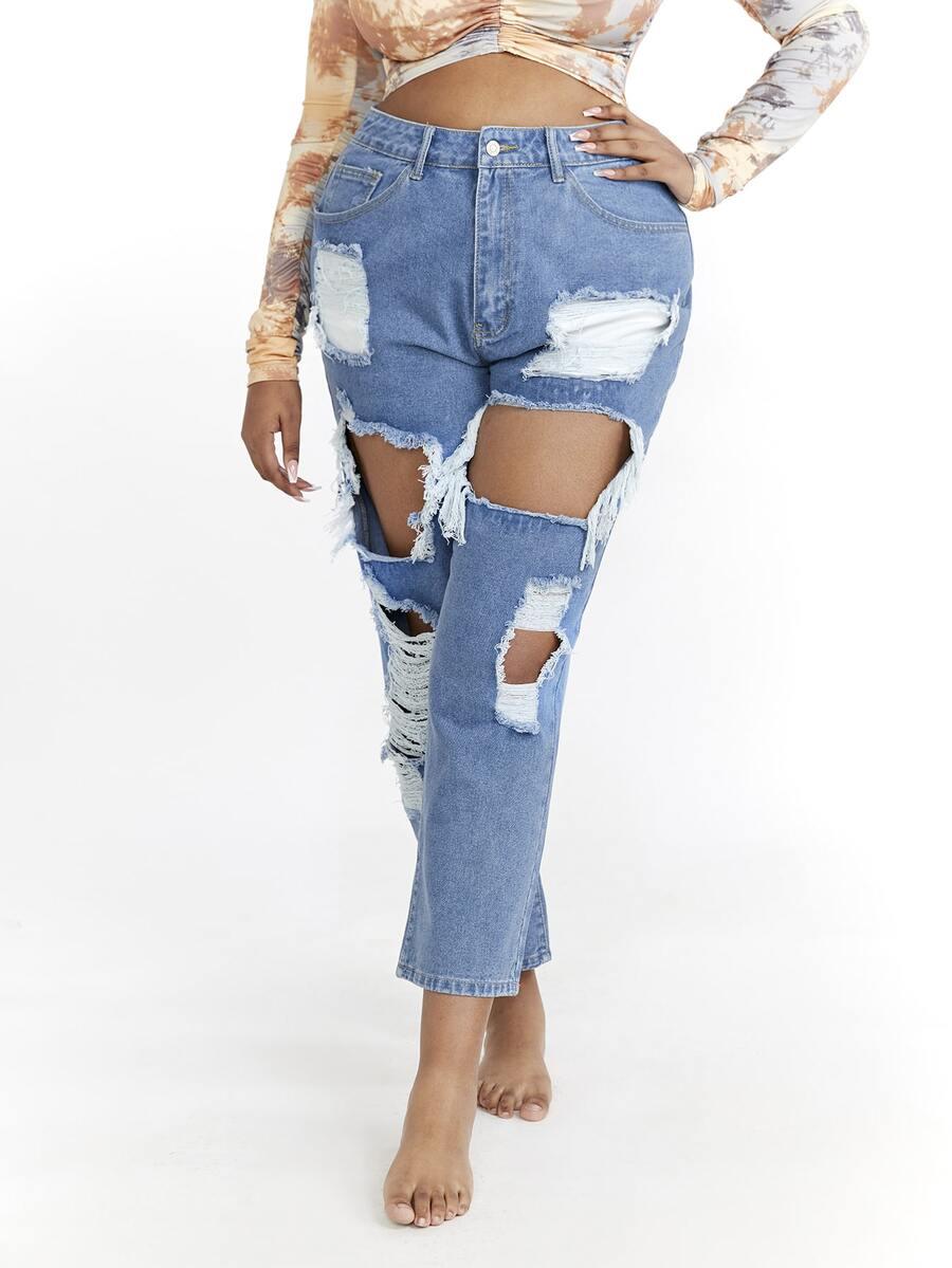 niebieskie spodnie jeans 