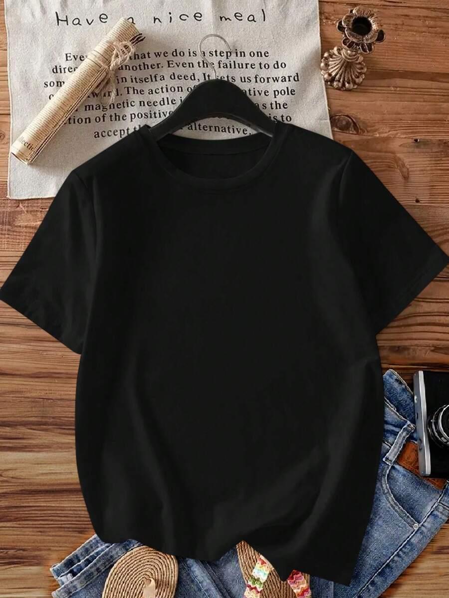 czarny t-shirt nadruk