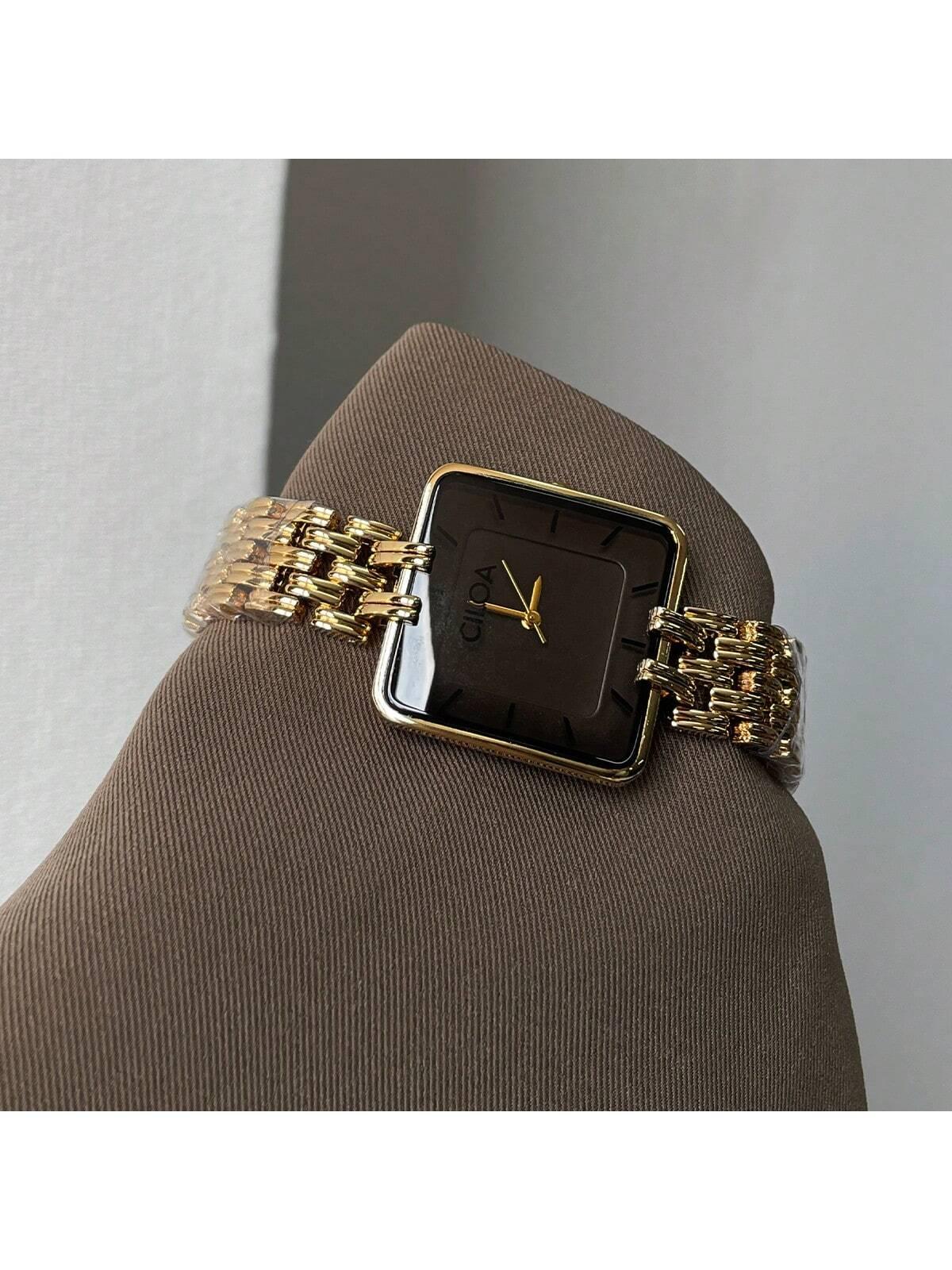 zegarek czarna tarcza bransoletka
